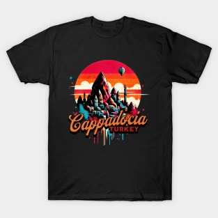 Cappadocia Turkey Vibrant Retro Design T-Shirt